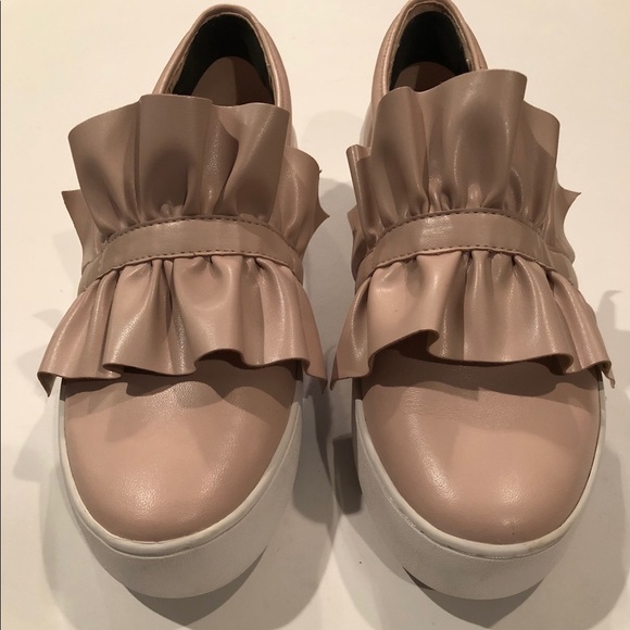 Michael Kors Shoes - Michael Kors Bella Pink Ruffle SlipOn Sneakers 7.5